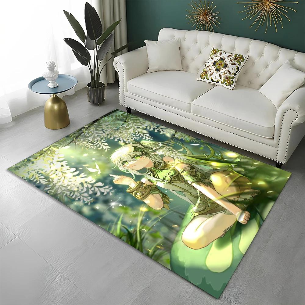 Game Genshin Impact Gamer Cartoon  Carpet Rug for Home Living Room Bedroom Sofa Doormat Decor,Child Area Rug Non-slip Floor Mat