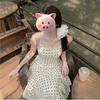 Summer women's new suspender polka dot dress, a complete set of Korean ootd wear and a long dress by the sea