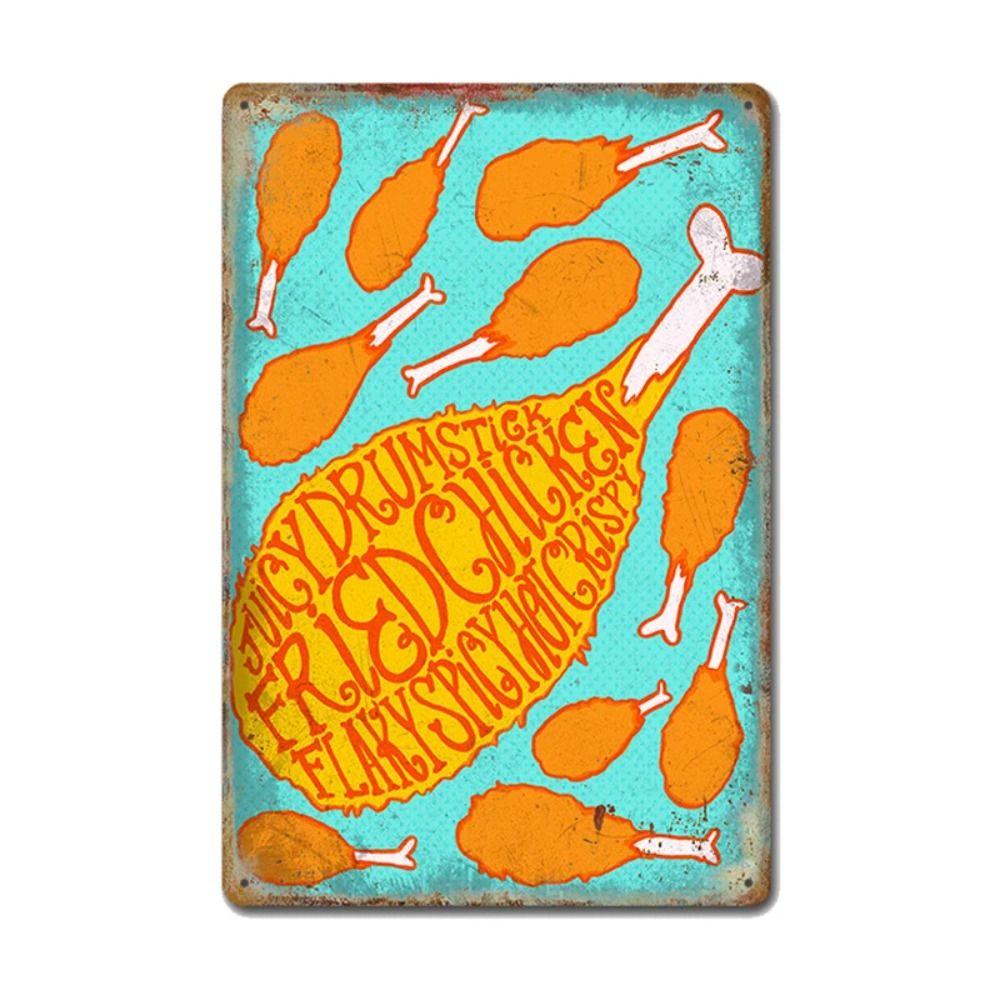 Funny Warning Chicken Sign, Indoor Outdoor Metal Plaque 20x30cm