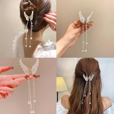 Střapec Butterfly Pearl Spona do vlasů Dámské Hair Claw Vlásenka Hair Crab Hairaccess