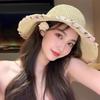 Foldable Wide Brim Straw Sun Hat for Women Summer UV Protection Lightweight Beach Vacation Gardening Cap