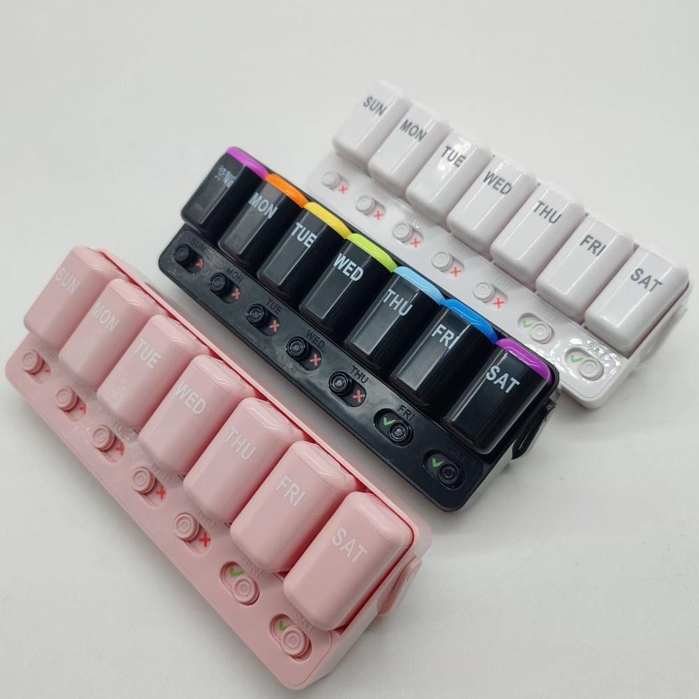 Detachable Weekly Pill Organizer 7-Grid Pill Dispenser Portable Medicine Storage Case  Home