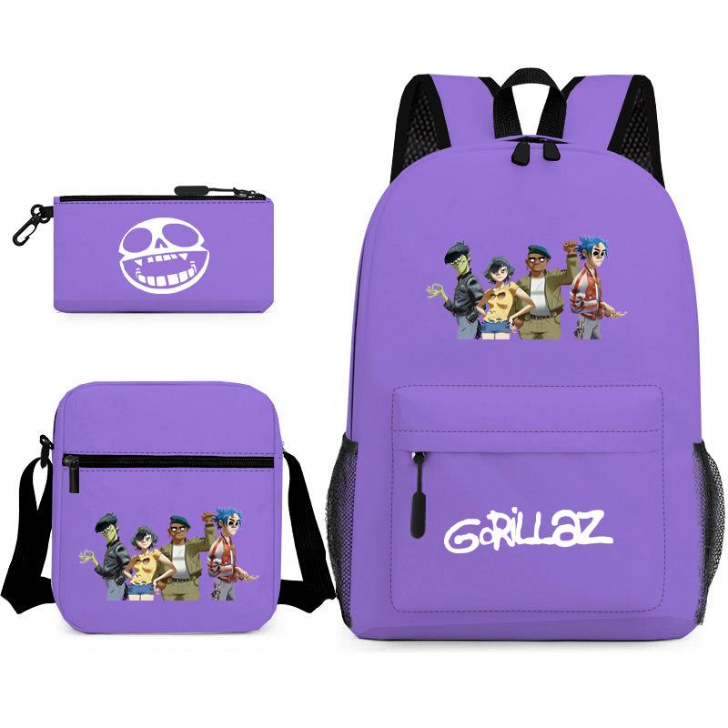 British virtual band trend heat transfer, primary and secondary school students schoolbag Gorillaz children's starry sky three-piece set, teenagers