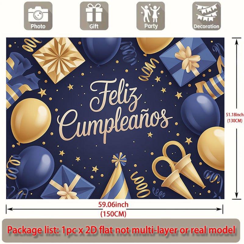 Party Backdrop Flat Feliz Cumpleaos Events Wedding Coming Ceremony Four Season Event Photo Background Front Door Decor Celebrations
