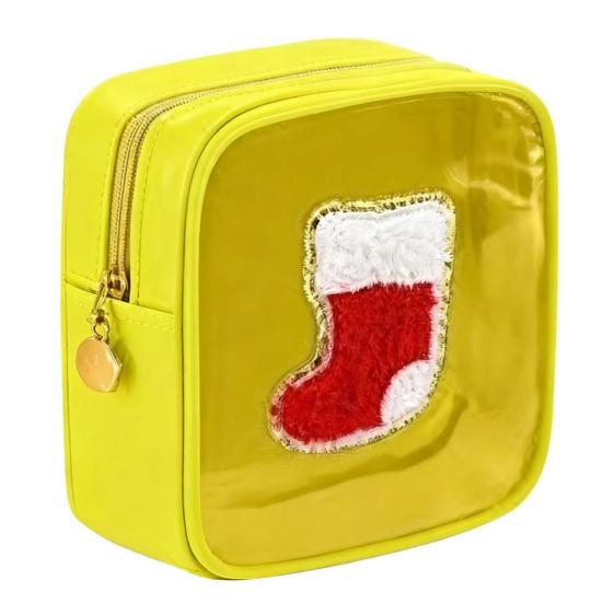 

Рождественская косметичка Дед Мороз Снеговик Снежинка Колокольчик Узор Косметичка Застежка-молния Брызгозащитный Косметический Чехол J