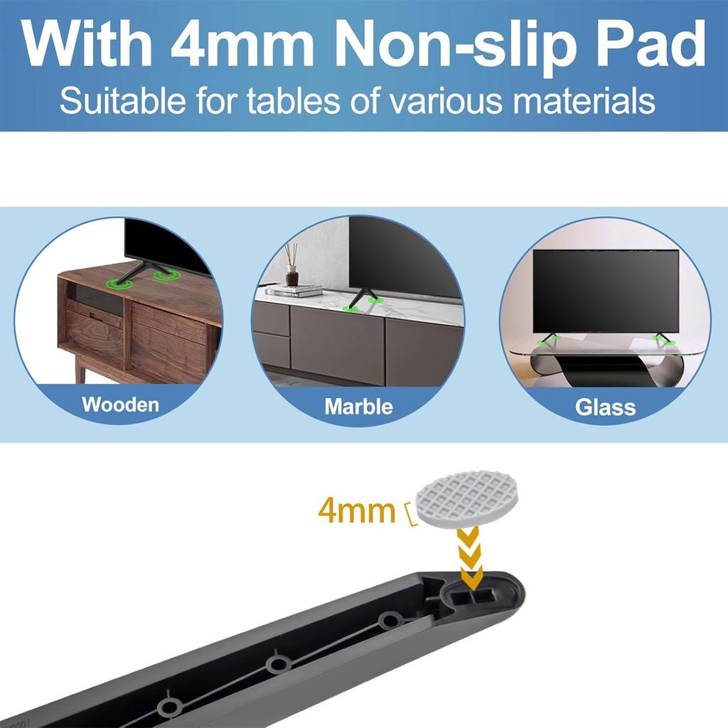 ABS Television Stand Legs Replacement For 28 65 Inch Televisions No Tools Required Secure Mounting System Universal Compatibility