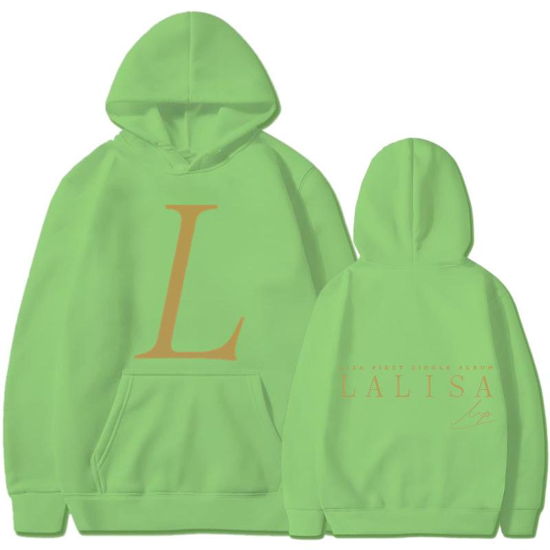 LISA SOLO Debut Album LALISA Surrounding the Same Hoodie Spring Autumn and Winter Kpop Pullover Casual Sweater
