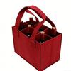 Felt Wine Carriers Bag Safely Holds 6 Bottles Wine With Secure Divider And Ergonomic Handles For Wine Champagne Bear