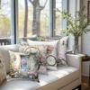 Vikama 4 Moderne Bloemen- en Fietsmotief Kussenslopen in Roze voor Woonkamer, Machine Wasbaar, Bloemen Kussenslopen