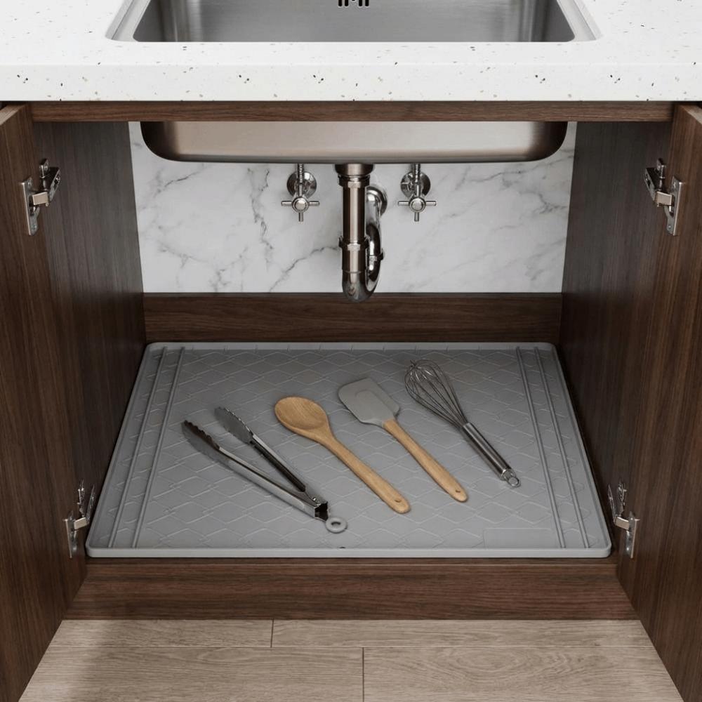 מזרן עמיד למים מלבני מתחת לכיור, מזרן מטבח מסיליקון עמיד למים, לשימוש בחדר אמבטיה