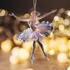 Sparkling Ballet Dancer Acrylic Keychain – Christmas Bag Charm and Car Hanging Ornament