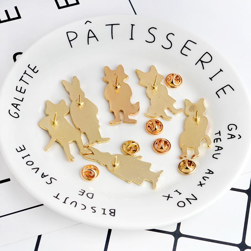 QIHE JEWELRY Pins and Brooches Rabbit/Fox/Cat Couple Enamel Pin Badges Hat Backpack Accessories Lovers Jewelry Gift for