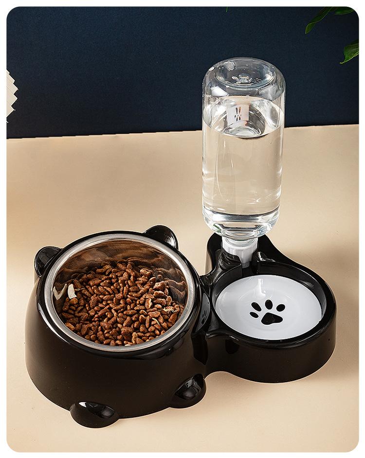 Non Slip Food Water Double Layer Raised Feeding Bowl No Spill Design for Cat Puppy Household Daily Pet Supplies