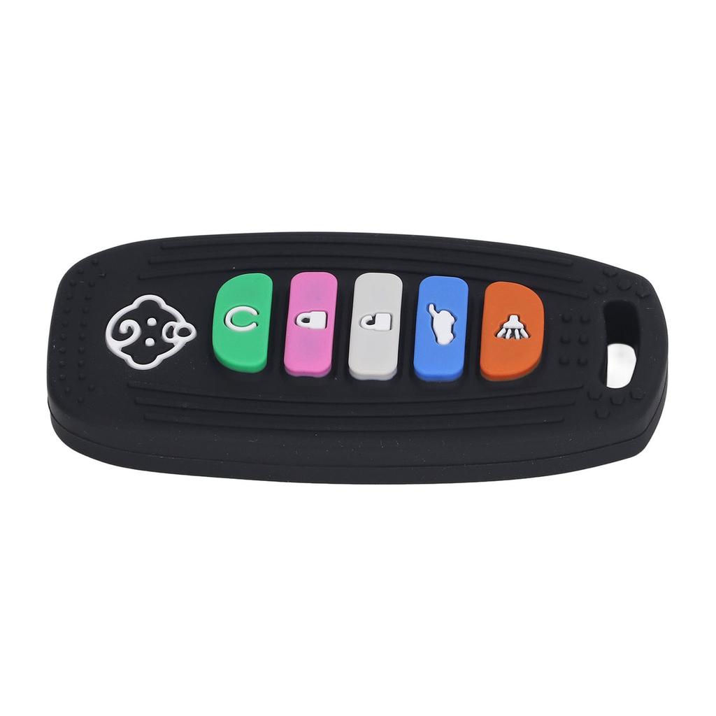 Car Remote Control Teether Silicone Relieve Soreness BPA Free Soft Safety Baby Teething Toy for Toddler Infants Black
