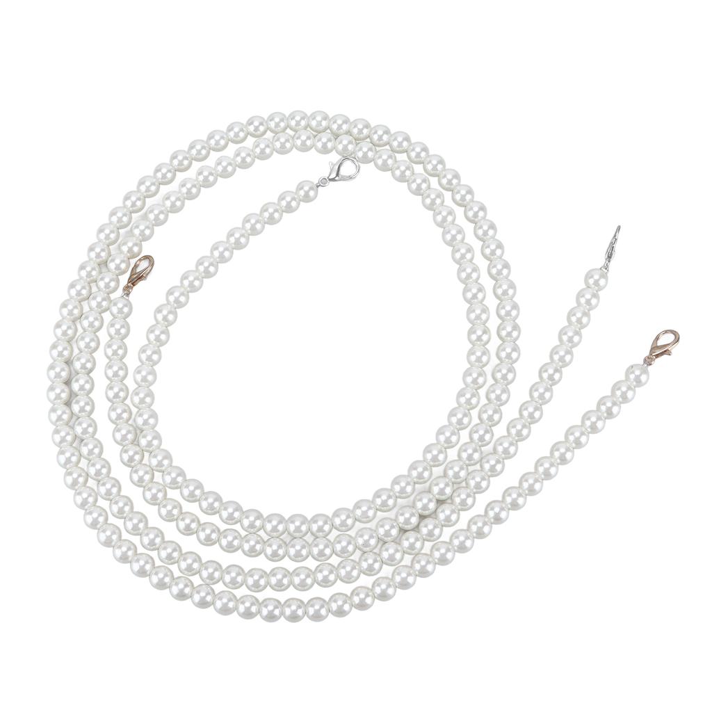 2Pcs Imitation Pearl Chains Purse Handle Strap Handbag Decoration Replacement Accessories for Women