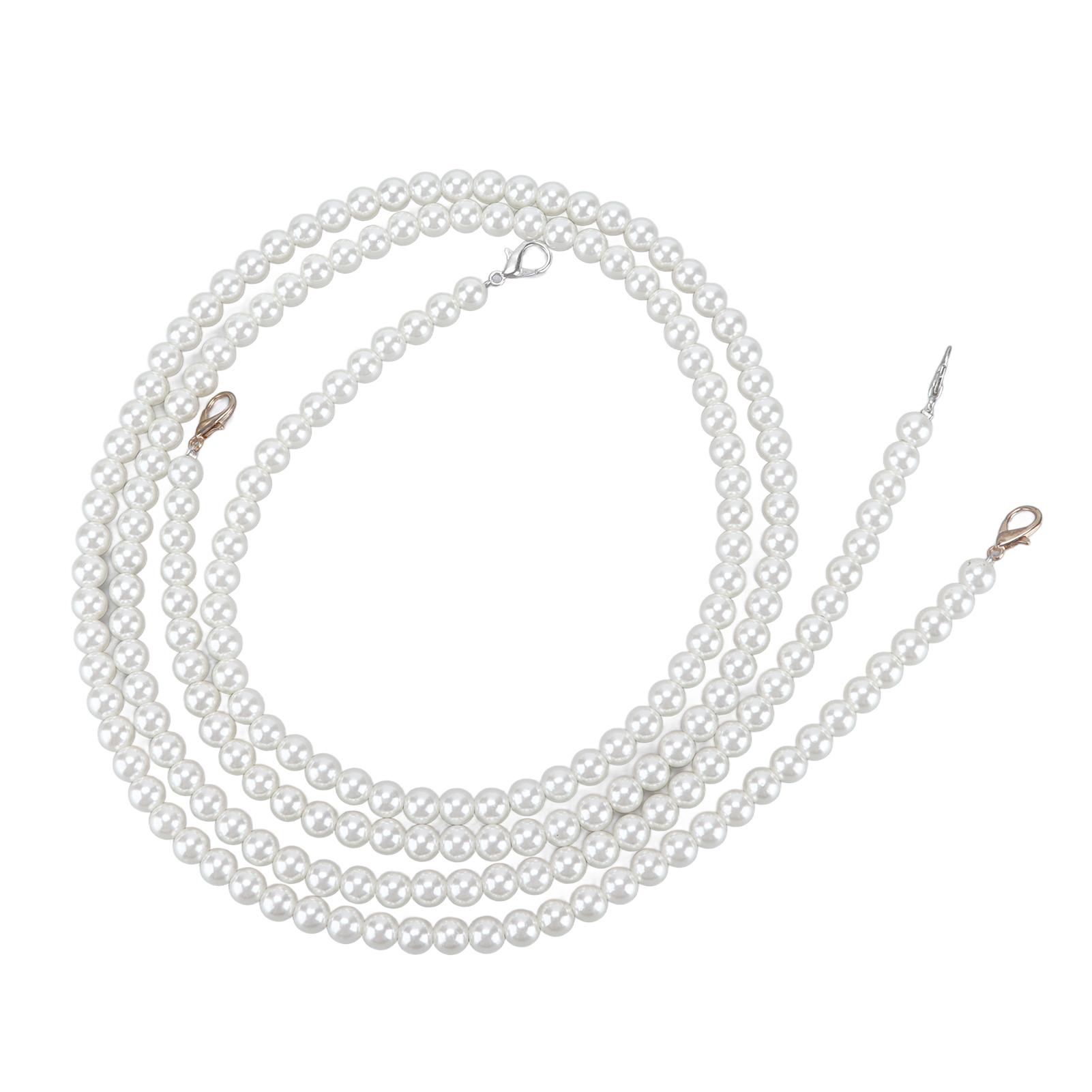 

2Pcs Imitation Prl Chains Purse Handle Strap Handbag Decoration Replacement Accessories for Women