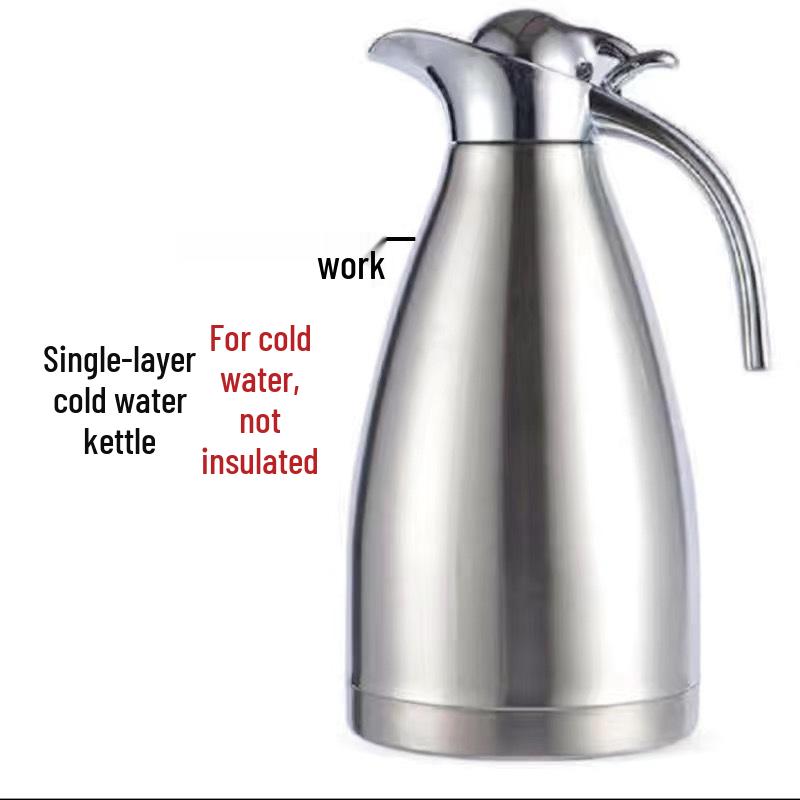 

304 Stainless Steel High-End Insulated Teapot and Hot Water Bottle for Dormitory, Restaurant, Hotel, or KTV - Large Capacity, New Model. 1499ML Steel Color
