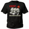 2026 UnisexS Retro Sovětské CCCP Tričko Lenin Marx Engels Portrét s Červeným Cyrilickým Textem Vintage Sovětský Svaz Grafické Tričko Unisex