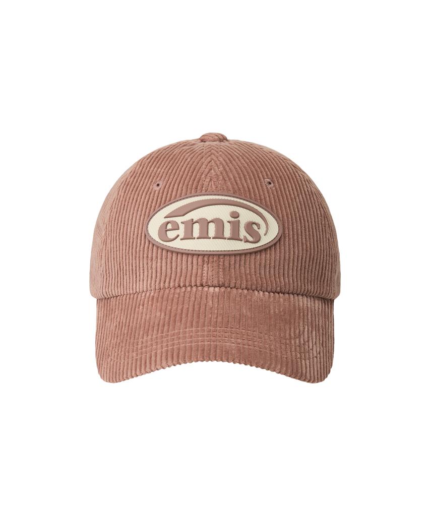 Imiseu Rubber Patch Corduroy Ball Cap-Pink
