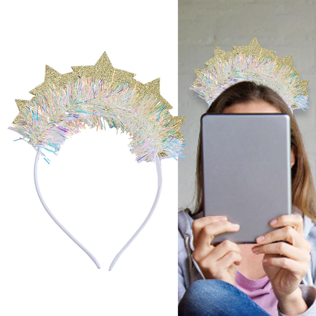 Silver White Star Party Headpiece Fashionable And Eye Catching Headband For Women And Teens Weddings And Performances