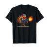 Lovely Cartoon Turkey with Flamethrower for Fire Lovers T Shirt Vintage Washed Comfortable Slig