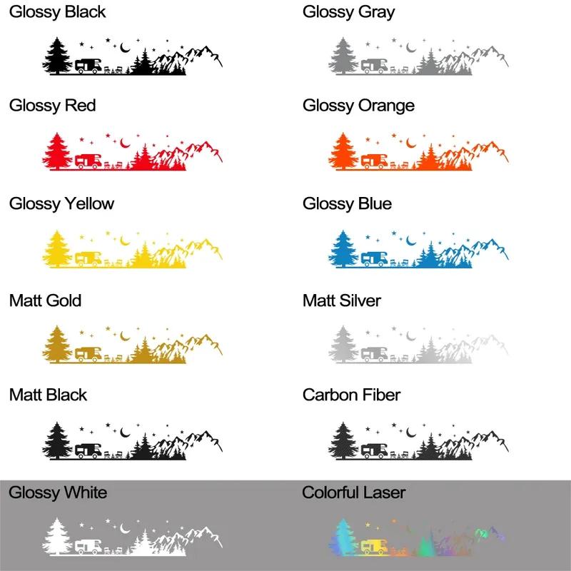 Camping Forest Landscape Mountain Sticker Decoration For Camper Van SUV Motorhome Caravan RV Decor Decal Auto Tuning Accessories