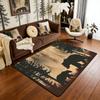 Erosebridal Farmhouse Deer Area Rug 5x7 for Living Room Camo Woodland Hunting Rugs for Bedroom Rustic Cabin Carpet Non Slip Wildlife Animal