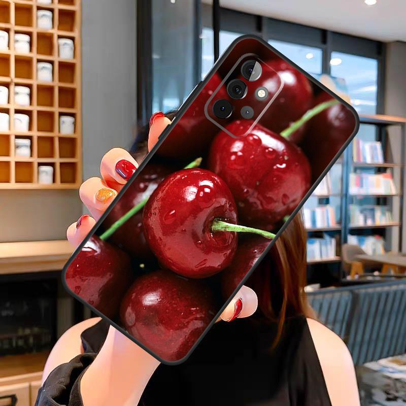 Red Cherry Summer Fruit Case For Samsung Galaxy A06 A05 A16 A26 A36 A56 A53 A32 A52 A33 A13 A55 A35 A15 A14 A34 A54