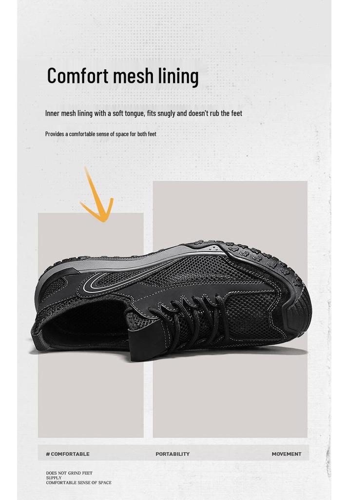 2025 Summer Men's Mesh Casual Low-Top Breathable Hiking Retro Sports Shoes