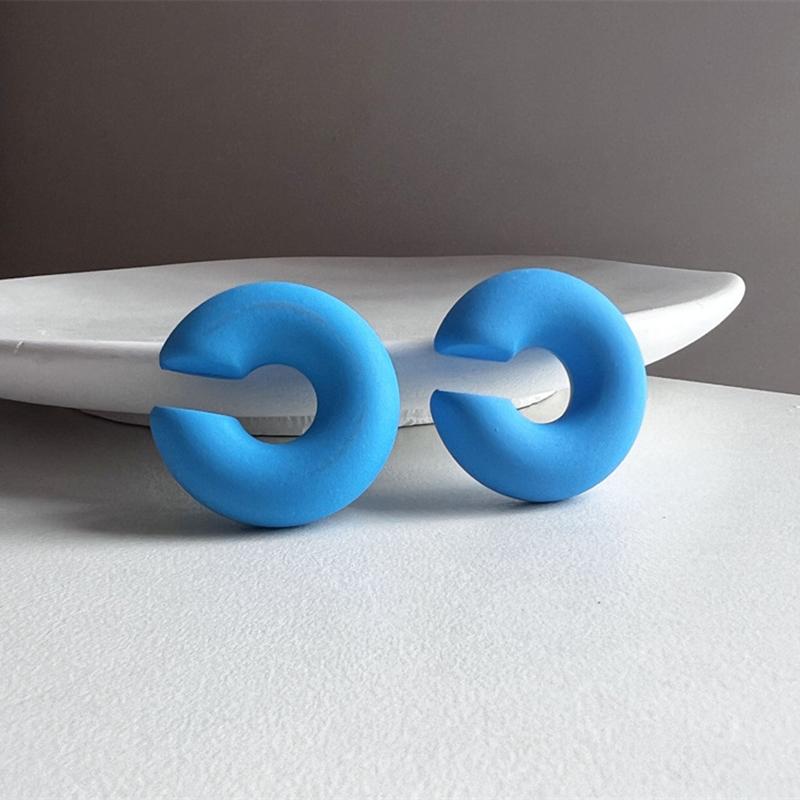 1Pair Sweet Cool Candy Ear Clip For Women Texture Colorful No Pierced Ear Cuff Female Party Daily Jewelry