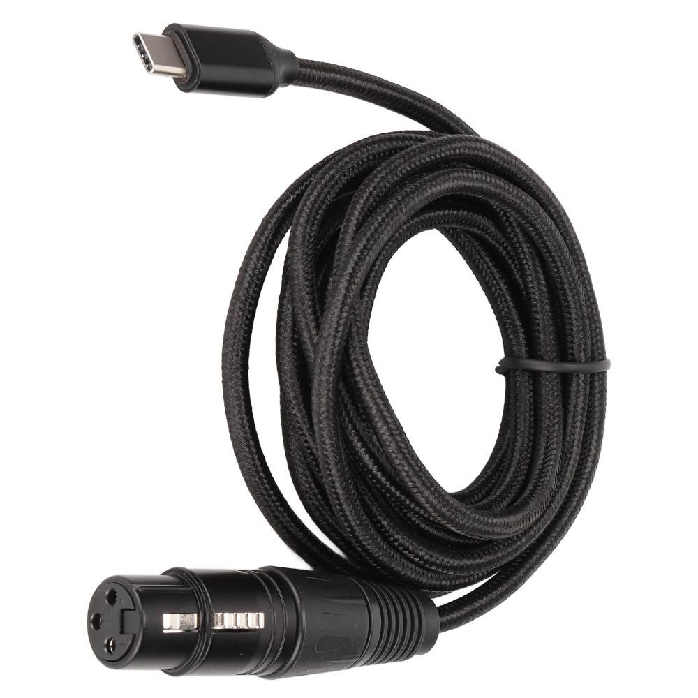 HIFI Type C Microphone Audio Cable Plug and Play USB Mic Recording Cable  XLR Microphone