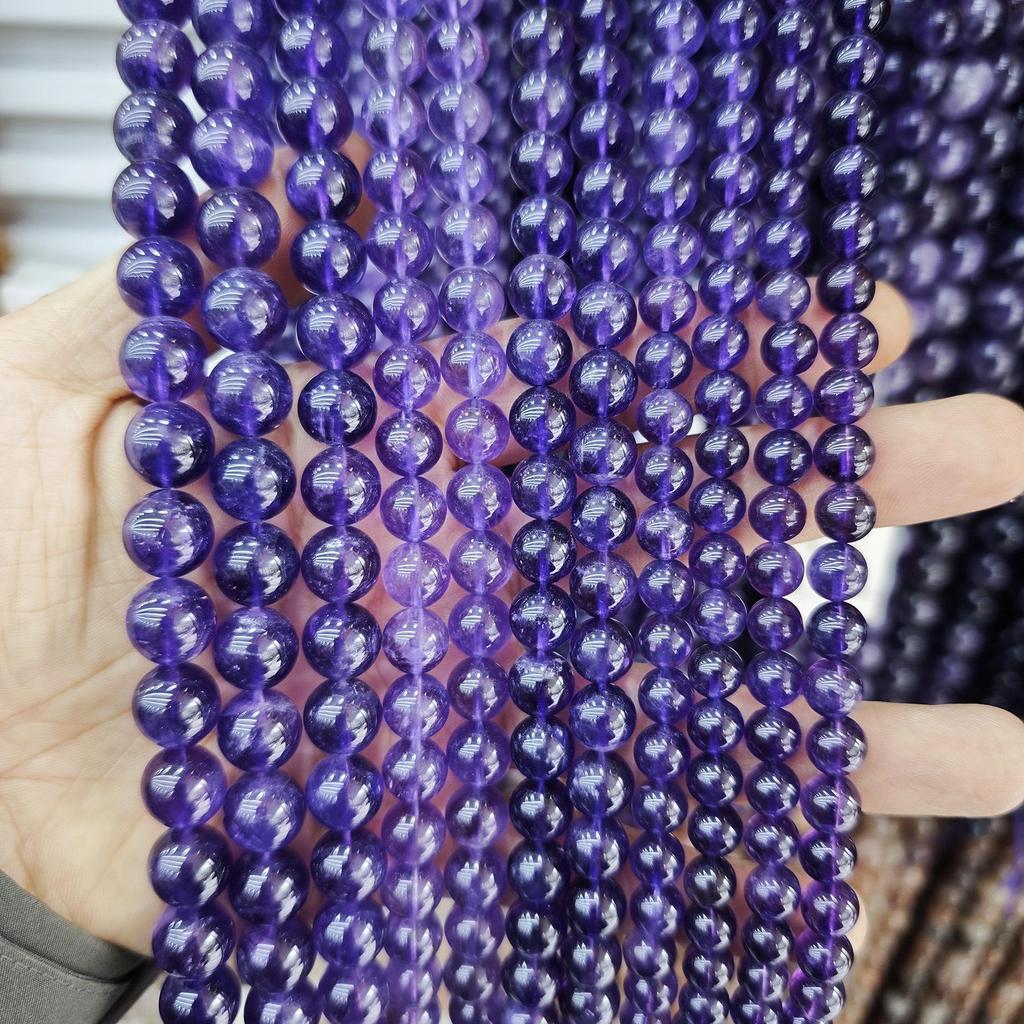 Purple Series Amethyst & Super Seven Crystal Beads: Round, Natural Stone, DIY Jewelry Accessories