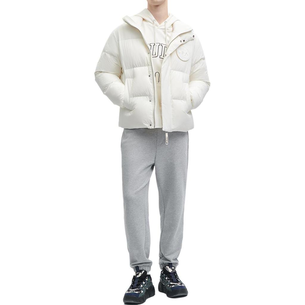 Fila X Études Collaborazione Moda Minimalista Calda Giacca Piumino con Collo Rialzato Capo Esterno Unisex Cocco-Bianco F11U346901F-IV