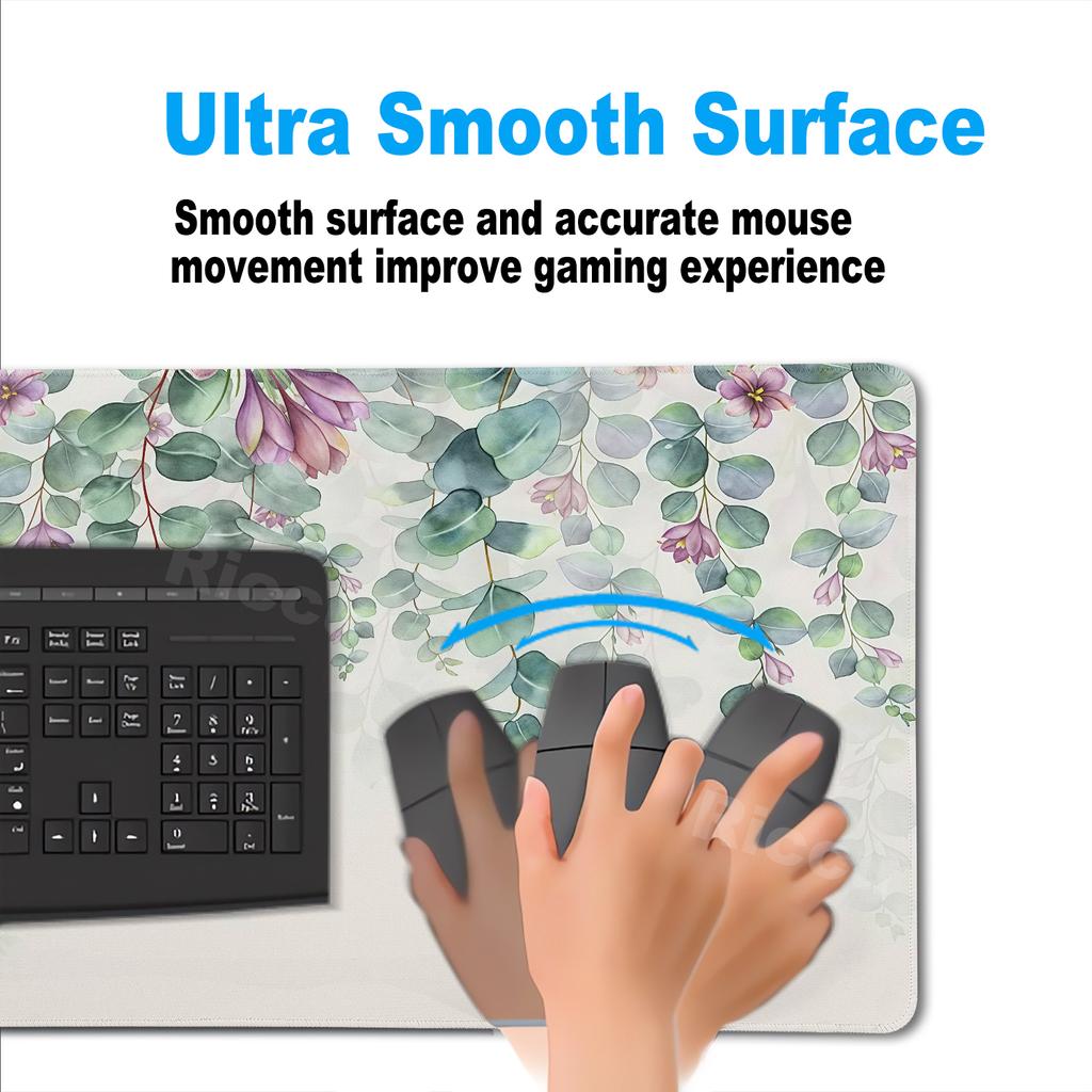 Mauspad Gaming Grüne Blume Gras Ästhetik Mauspads XXL Tastatur Erweiterte Fläche Sakura Teppich Großes Gummi-PC Anime Mauspad