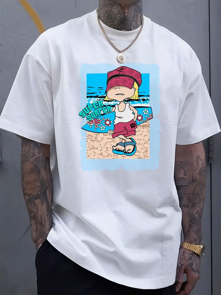 Funny Cartoon Graphic Printed Short-sleeved Luxury Cotton T-shirt Summer Unisex Men Women Casual Loose Fashion Trendy Clothing
