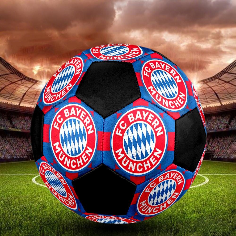 FC Bayern Munich Indoor Soccer Ball Colorful Machine Stitched PVC Size 5 Team Training Competition Ready Durable High-Bounce Cool Sports Gift