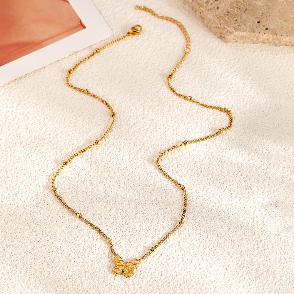 Edelstahl Schmetterling Anhänger Schlüsselbein Kette Elegantes Temperament Personalisierte Halskette Für Frauen Schmuck Kreative Geschenke