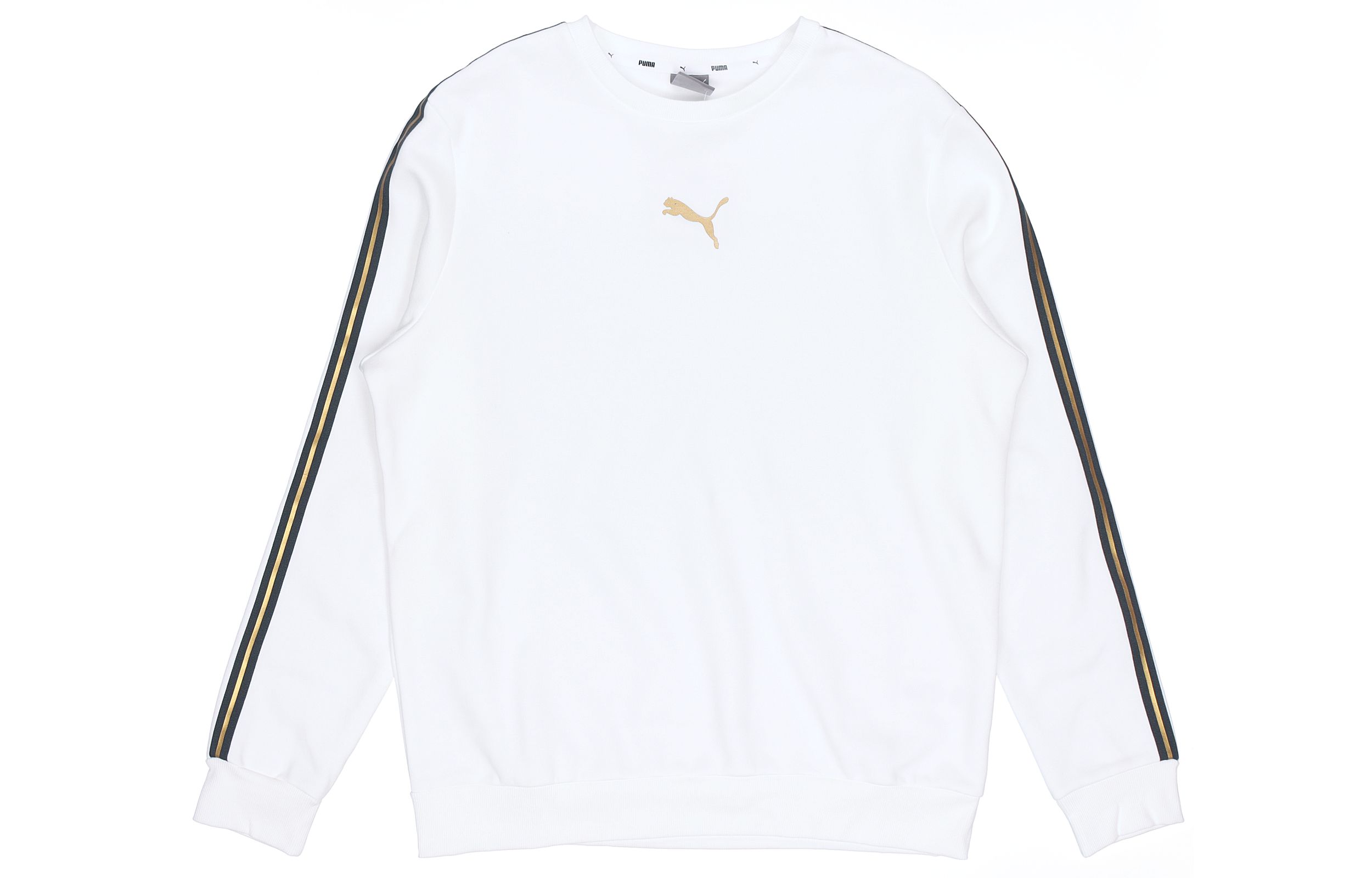 PUMA Metallic Nights Fleece Lined Thermal Crew Neck Pullover Sweatshirt Men s White 587141-02 XL