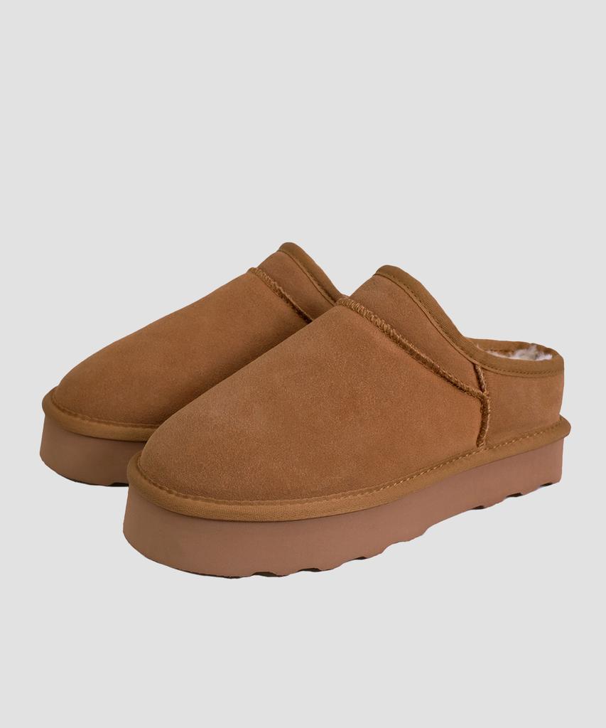 Innuit Platform Mini Furry Slipper Boots Emma Im-2024-85 Chestnut