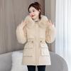 The New Women's Removable Liner, Piled and Thickened Pie Overcome the Cotton-padded Coat, Medium and Long Large Fur Collar Waist Cotton-padded Coat.