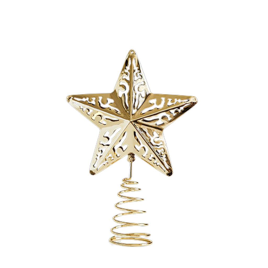 Festive Iron Christmas Tree Five Pointed Star Toppers Decorations Perfect Addition Ornament for Holiday Atmospheres