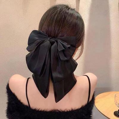 Französische Elegante Satin Übergröße Schleife Haarnadel