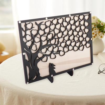 Wedding Guest Book Decor Souvenirs Decorative Reception with Wooden Hearts for Anniversary