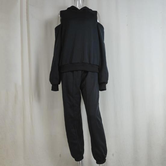 

Women s 2 Piece Tracksuit Long Sleeve Crop Pullover Hoodie Sweatshirt Jogging Pants Set Autumn Casual M білий
