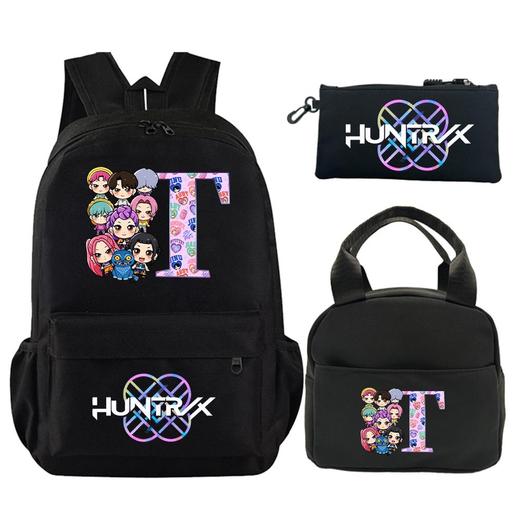 3Pcs/set 26 English Letter Printed Backpack with Shoulder Bag Pencil Case for Teenager Student Boy Girl Schoolbag Large Capacity Bookbag Kid Gift