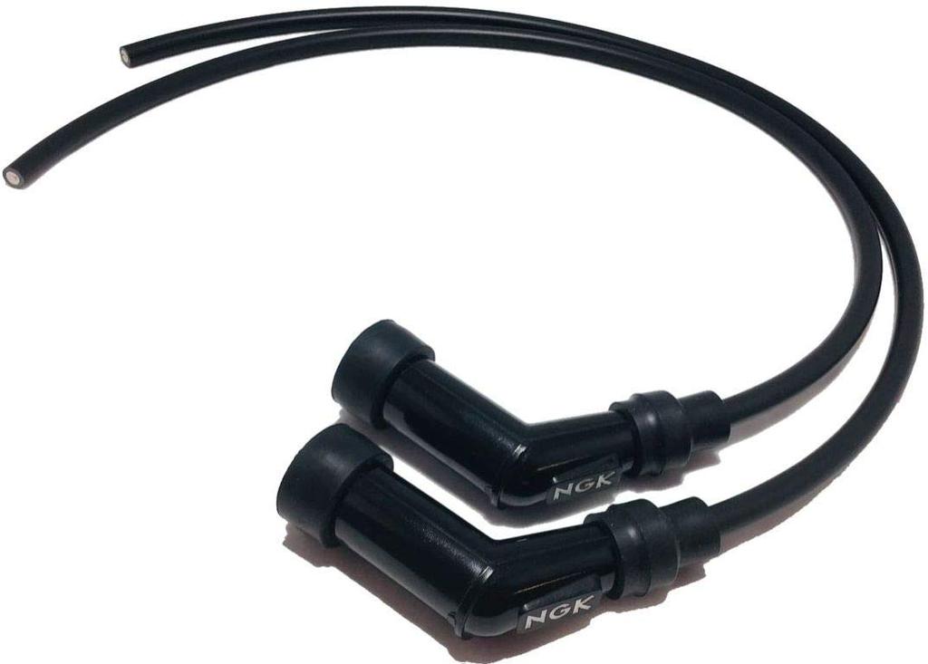 Spark Plug Wire Set with Black Plug Caps (2 pieces) for GS400, CB450, CB500T, etc.