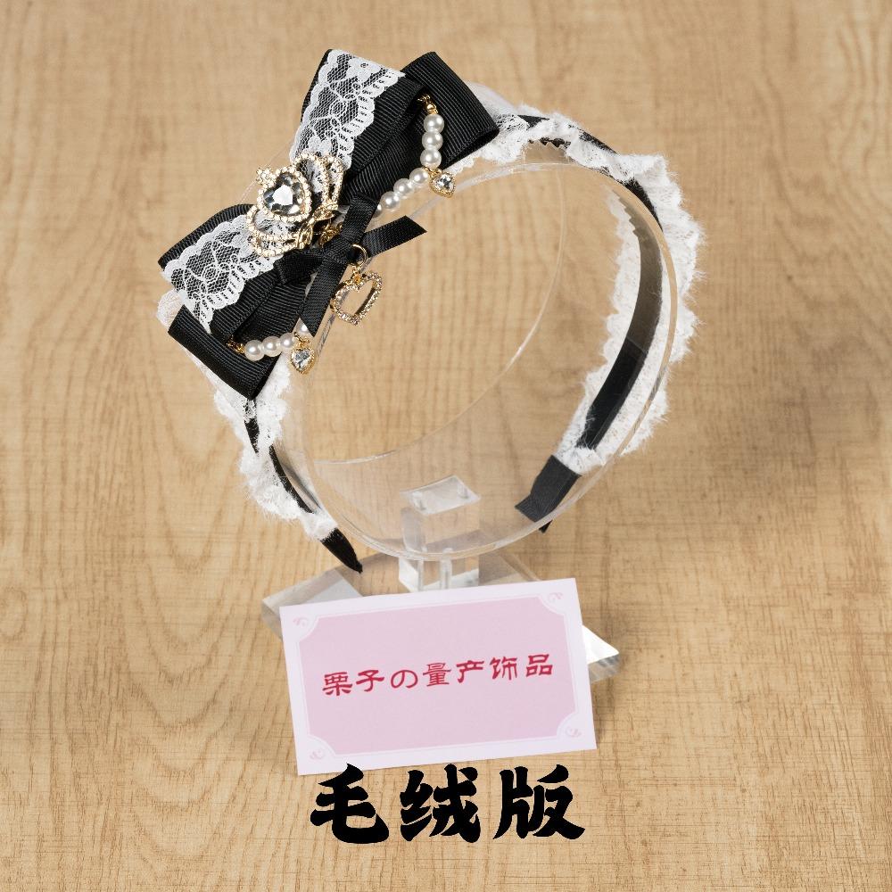 Japanese Side Bow Headband Crown Pearl String Headband Lolita Hairy Clip Korean Accessories