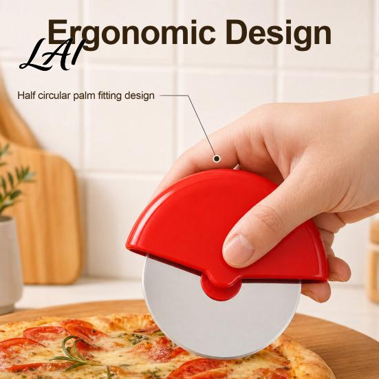 Durable Cheese Cutting Blade Stainless Steel Pizza Cutter Wheel Pastry Dough Slicer Tool for Crusts Easy Grip Baking Pie Pastries Pancake Ergonomic