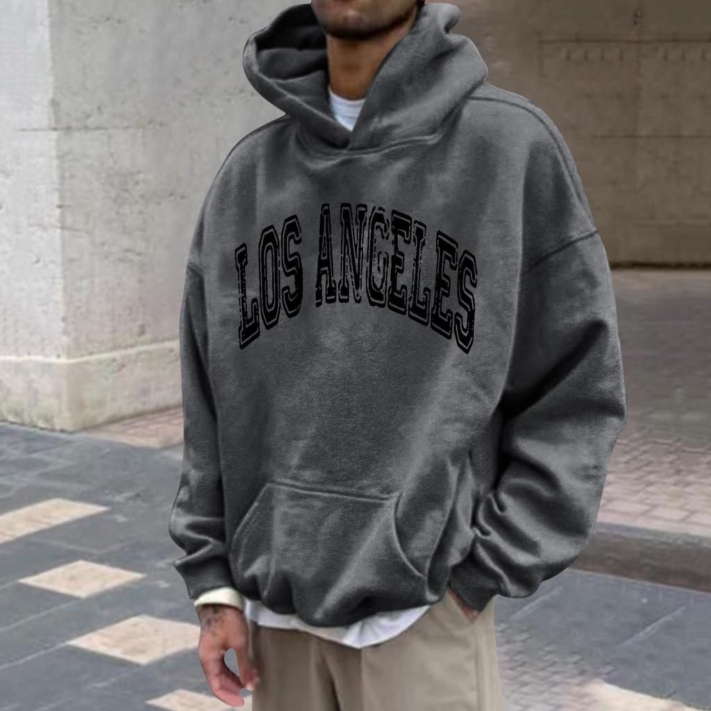 Heren losvallende hoodie met print