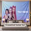 Custom Name Text Tapestry Kpop Demon Hunters Personalized Polyester Wall Tapestry For Bedroom And Room